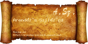 Arendás Szilárd névjegykártya