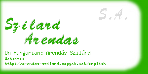 szilard arendas business card