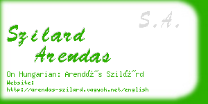 szilard arendas business card